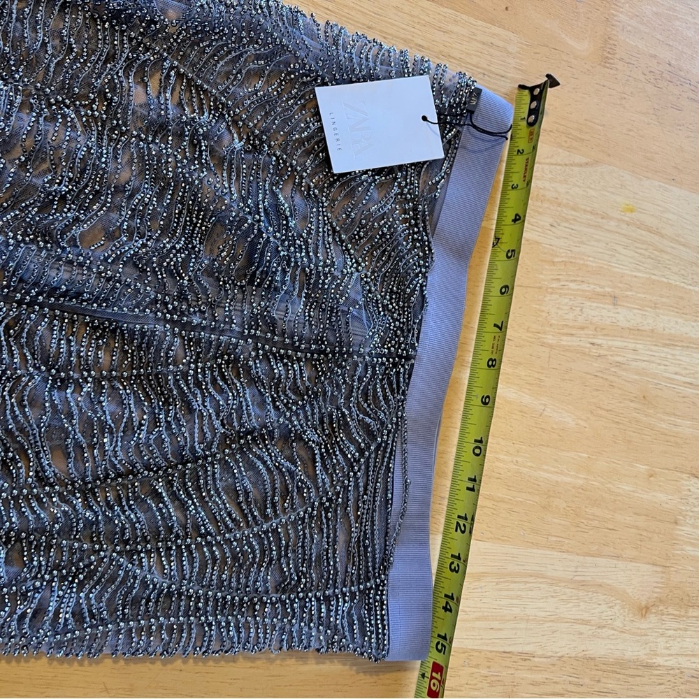 Zara Lingerie Metallic Silver Maxi Skirt - Picture 5 of 12